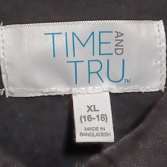 New Black Denim Jean Jacket XL 16 to 18 Time and Tru NWT - Picture 3 of 6